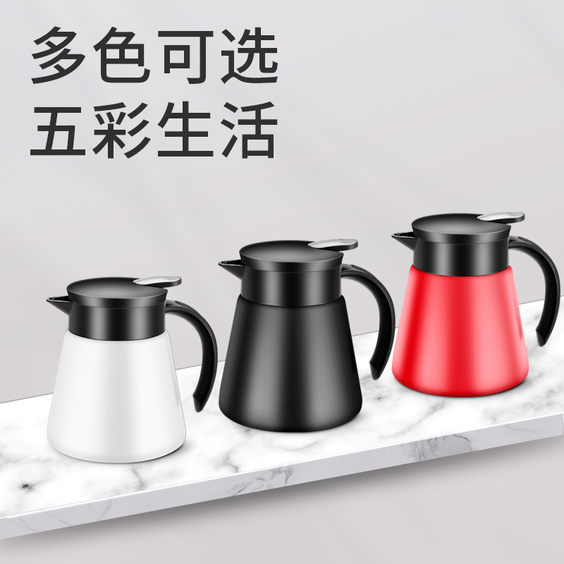 Termo de Acero Inoxidable Tipo Prensa, Botella de Agua Caliente Simple y Pequeña para el Hogar, Hotel, Cafetera, Regalo Empresarial, Taza Térmica