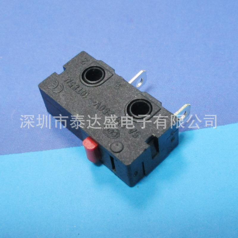 20*10黑色外壳好品质行程开关 两脚电路常开小型微动开关KW12-A-1
