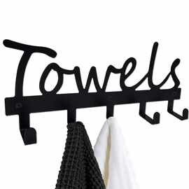 铁艺 挂衣钩  五连钩 字母TOWELS毛巾挂钩