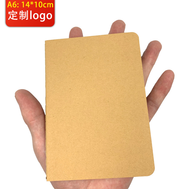 A6 Stitched Notebooks in Stock for Wholesale, Custom Logo Printing, Corporate Advertising Notebooks, Custom-Made Kraft Paper Notebooks, Portable