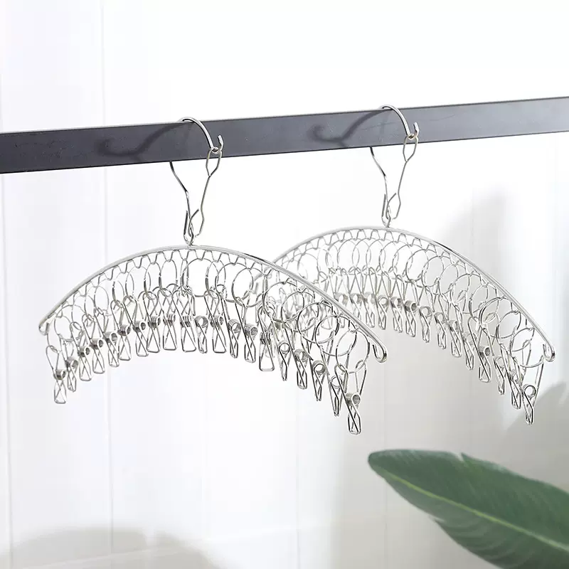 多夹晾衣架不锈钢袜子架收纳晾衣夹阳台袜套多功能耐用