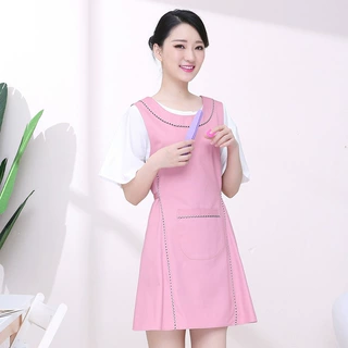 七之莲工作围裙超市咖啡厅宠物店母婴工作服logo印字背心围裙