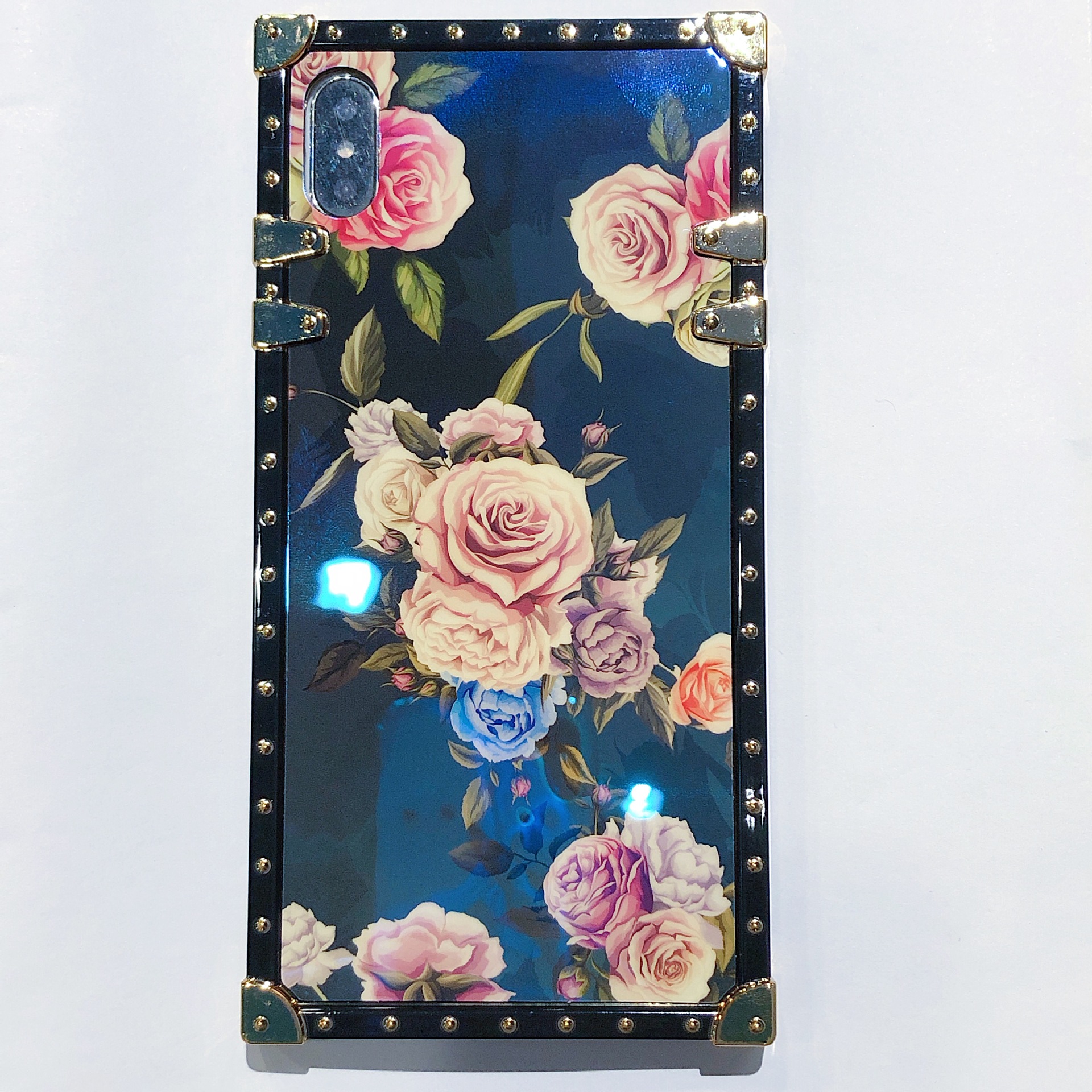 Adatto per iPhone 15 Blu ray Phone, custodia protettiva Apple 14 Peony Flower Samsung S24U_voghion.com