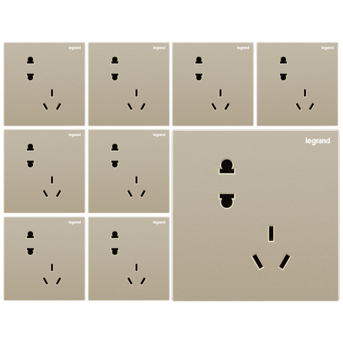 Legrand switch socket panel Shidian golden five-hole USB dual-control 16a home concealed wall power socket