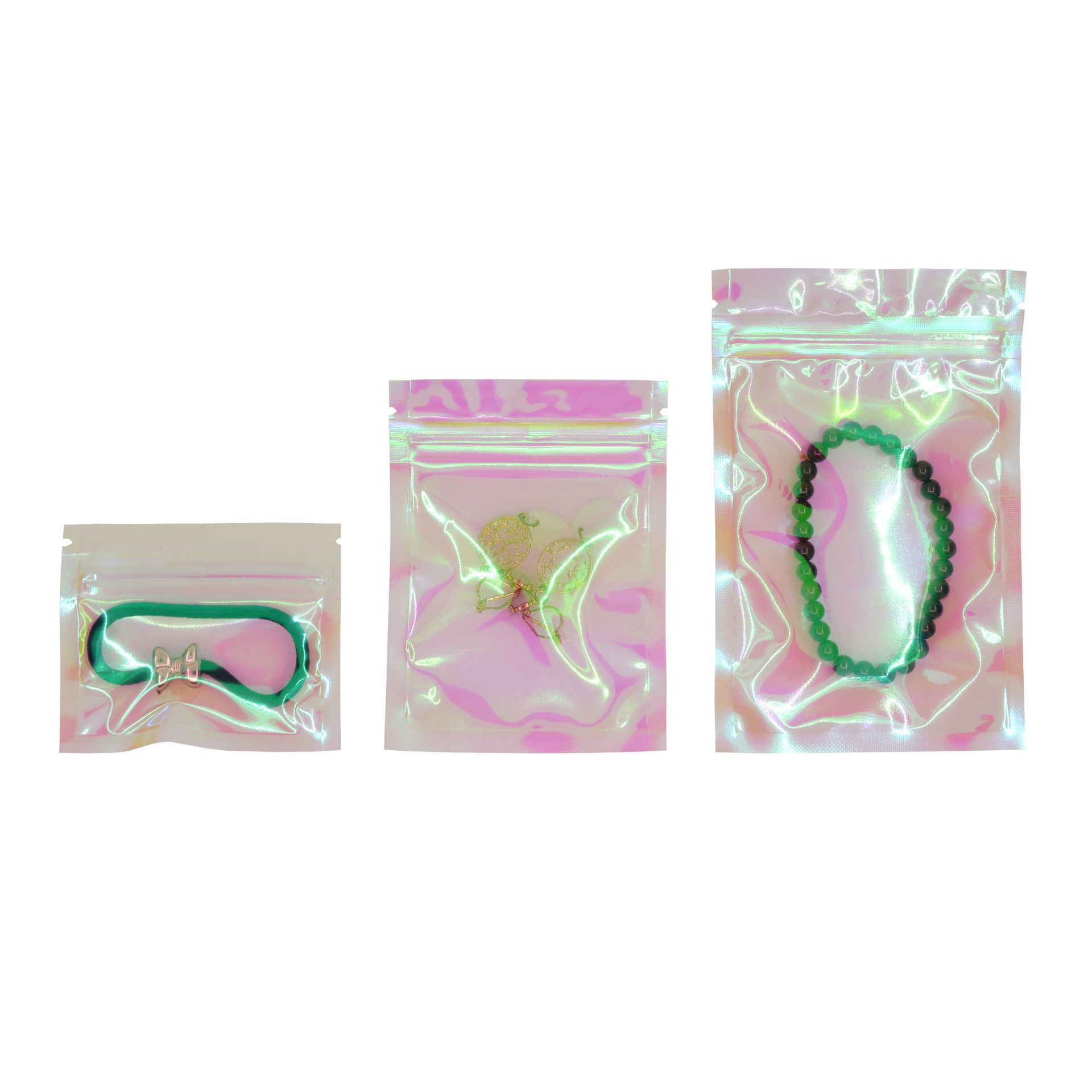 Arco iris transparente colorido auto-sellado bolsa colorido cambio de color bolsa de cosméticos tarjeta de caramelo bolsa de embalaje de la joyería 100 piezas precio