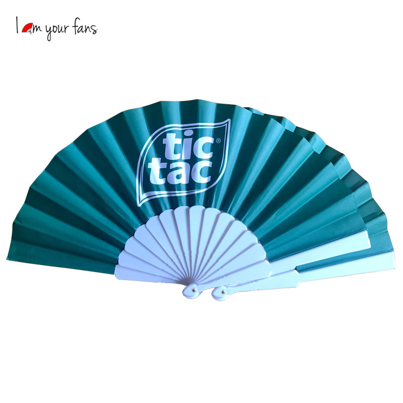 Abanico plegable de plástico, abanico plegable de plástico publicitario, impresión personalizada