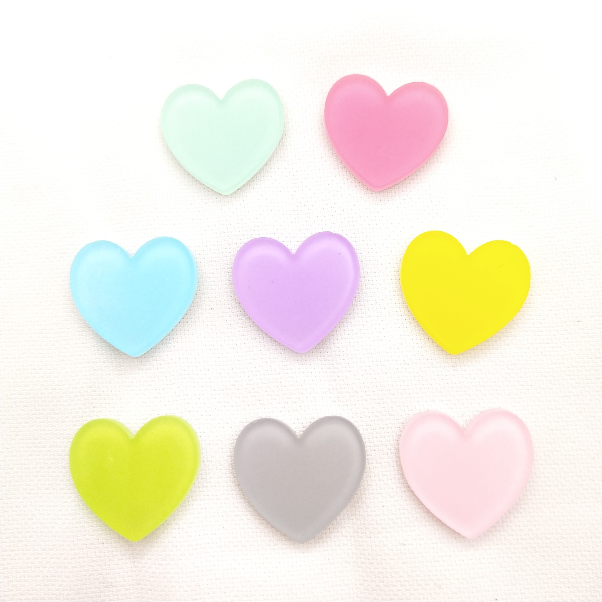 Color caramelo melocotón corazón jalea esmerilado acrílico amor ciruela DIY accesorios tocado accesorios horquilla accesorios joyería