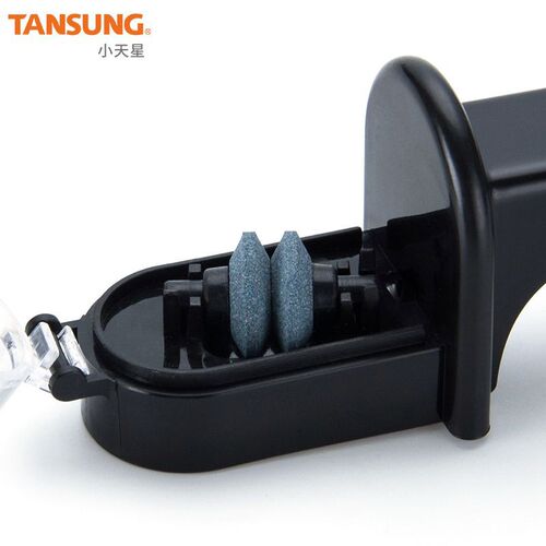 Household quick knife sharpener, thick and thin double-notch rotatable whetstone, outdoor picnic portable knife sharpener wholesale