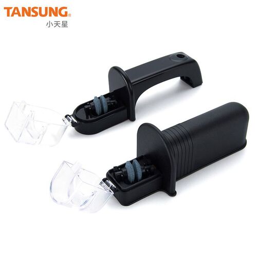 Household quick knife sharpener, thick and thin double-notch rotatable whetstone, outdoor picnic portable knife sharpener wholesale