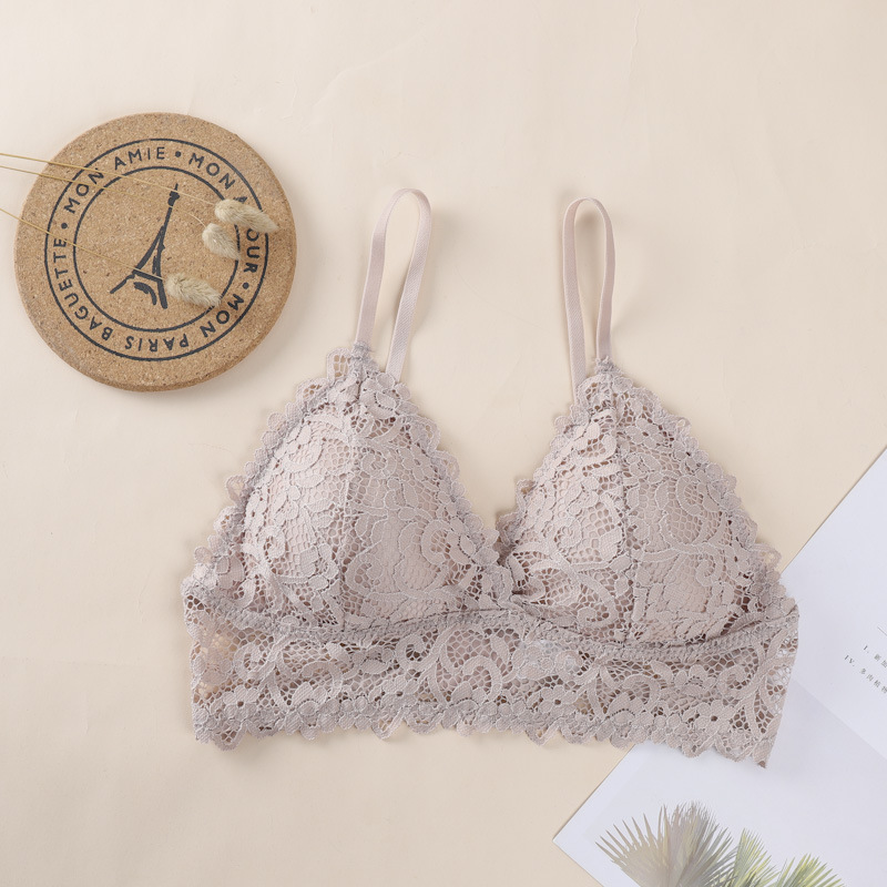 Nuevo sujetador de encaje cómodo push up sexy belleza espalda inalámbrica chica ropa interior cómodo sujetador sin costuras agradable a la piel