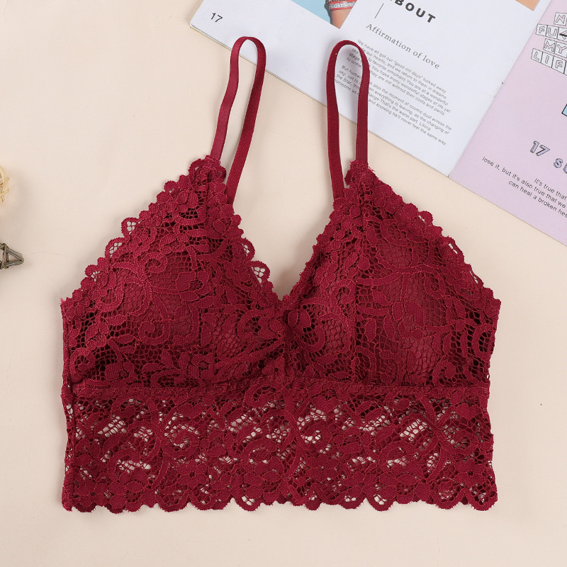 Sexy cabestrillo belleza espalda envuelta pecho superior Soporte push up inalámbrico chica ropa interior verano encaje sujetador entrega de una pieza