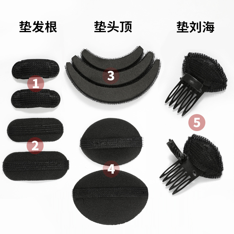 Japonés y coreano pelo esponjoso raíz almohadilla de pelo dispositivo invisible sin fisuras palo esponjoso plano de aumento de pelo Dispositivo de espalda Cabeza esponja almohadilla de pelo