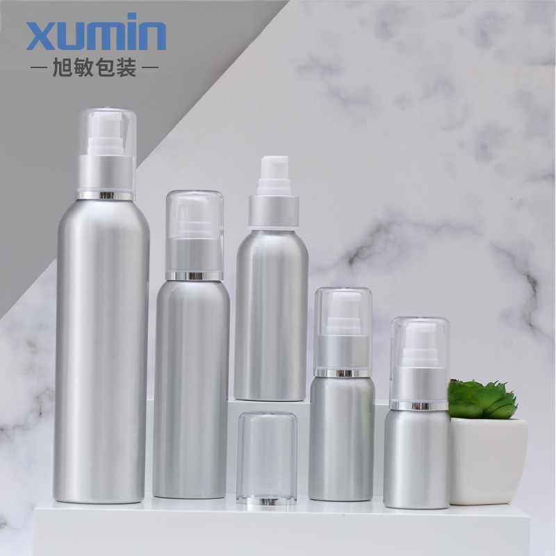 Fábrica en stock 100mL botella de loción de aluminio botella de prensa cosméticos sub-embalaje loción de aluminio botella vacía Xumin material de embalaje image 3