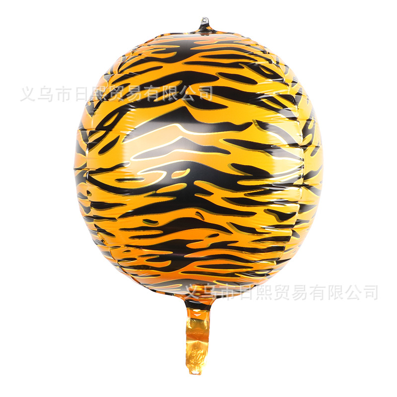 22 pulgadas tridimensional 4D animal patrón película de aluminio globo patrón de leopardo patrón de tigre patrón de serpiente fiesta de cumpleaños decoración globo diseño
