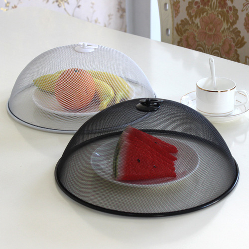 Circular food cover for protecting vegetables from flies and cockroaches, made of iron mesh, manufacturer direct supply, kitchen home use, small size.