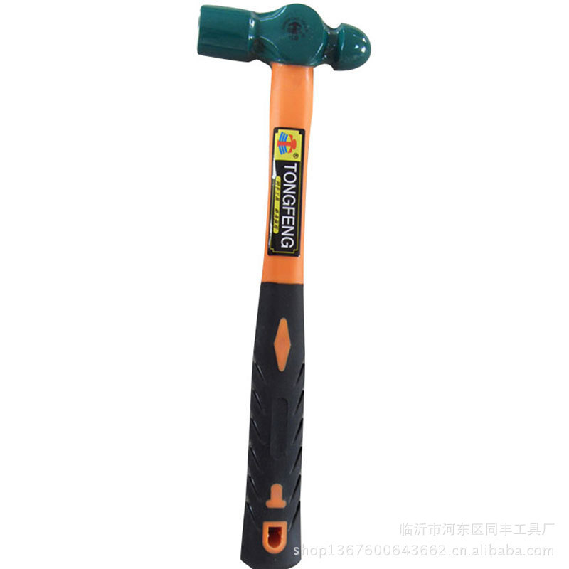 包塑柄圆头锤全高碳钢包塑圆头锤抛光塑封打金工具多功能锤子批发