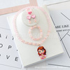 Children's necklace and bracelet, ring, ear clips, jewelry, earrings for princess, cartoon accessory