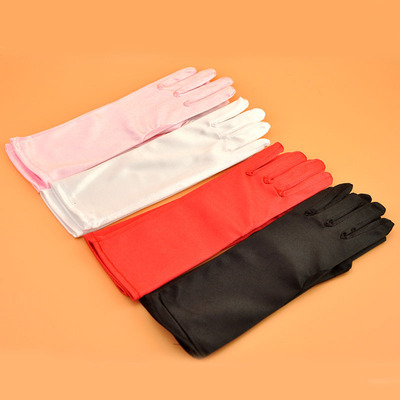 花童手套公主手套长款儿童礼服手套婚纱手套平面平板表演跳舞|ru