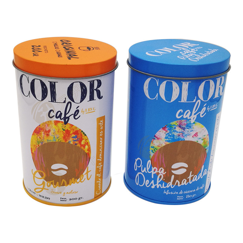 Cartoon Coffee Metal Box Packaging 100g Small Round Tinplate Box Wholesale Candy Food Packaging Cartoon Coffee Metal Box Packaging 100g Small Round Tinplate Box Wholesale Candy Food Packaging