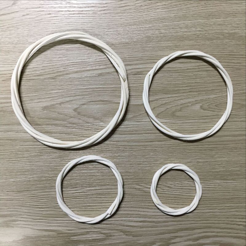 Dream catcher with rattan ring rice white rattan ring Indonesian Rattan woven Christmas rattan ring naked ring