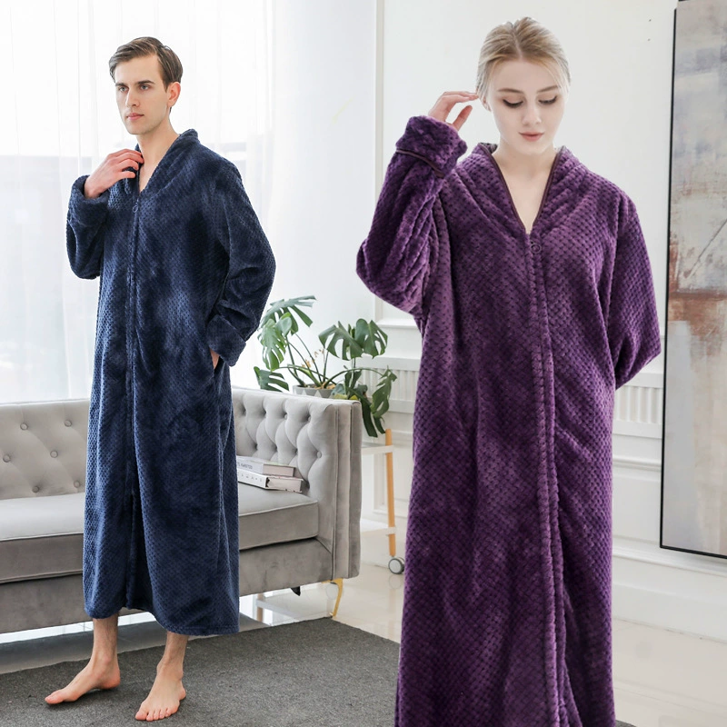 Демисезонное халат, фланелевый бархатный длинный pajamas для любимого, увеличенная толщина