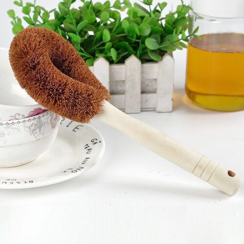 Coconut palm pot brush, non-stick oil pot brush, kitchen brush, cleaning brush, long handle cleaning brush, pot and bowl brush