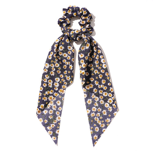 Cross-border hot-selling sunflower pigtails ribbon large intestine hair circle ornaments European and American women's floral hair ties bowknot hair circle 