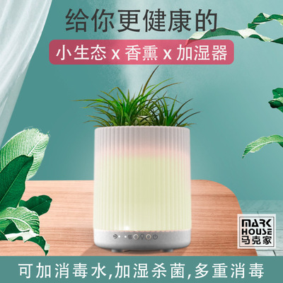 小盆栽香熏机空气迷你加湿器 小型桌面usb夜灯创意超声波空调加湿