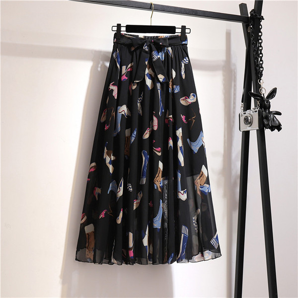 Summer shiffon long skirt