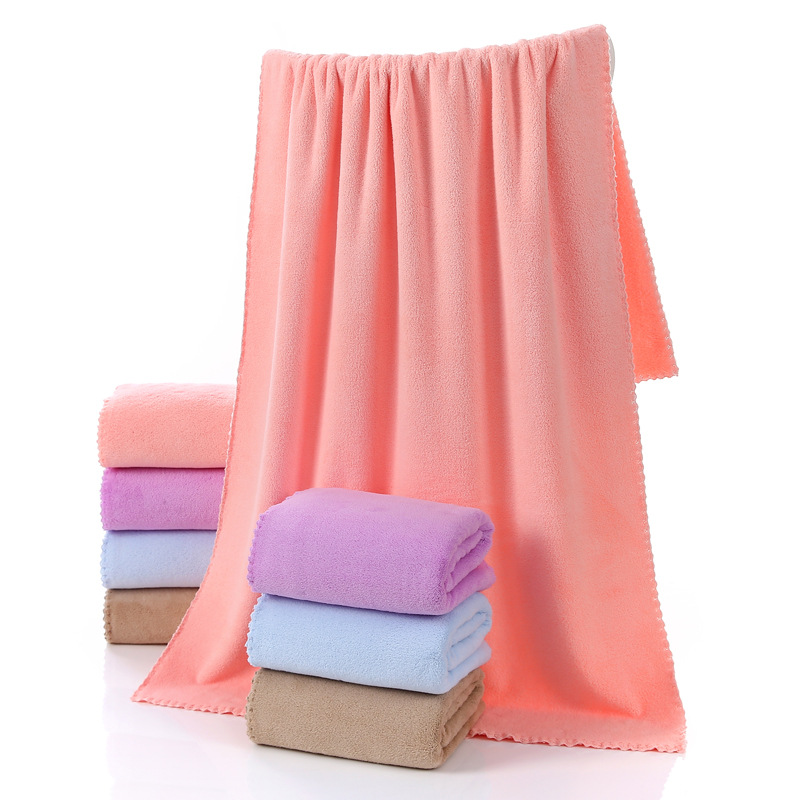 Coral Fleece Bath Towel Extra Absorbent Thickened Large Towel_voghion.com