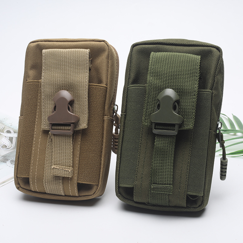 New outdoor multi-layer Sports men's waist bag 6.5 inch vertical version mobile phone bag wear belt hanging bag spot wholesale