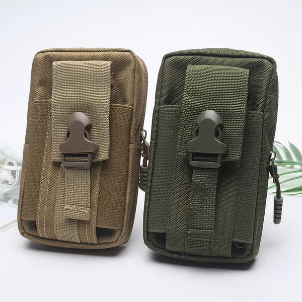 New outdoor multi-layer Sports men's waist bag 6.5 inch vertical version mobile phone bag wear belt hanging bag spot wholesale