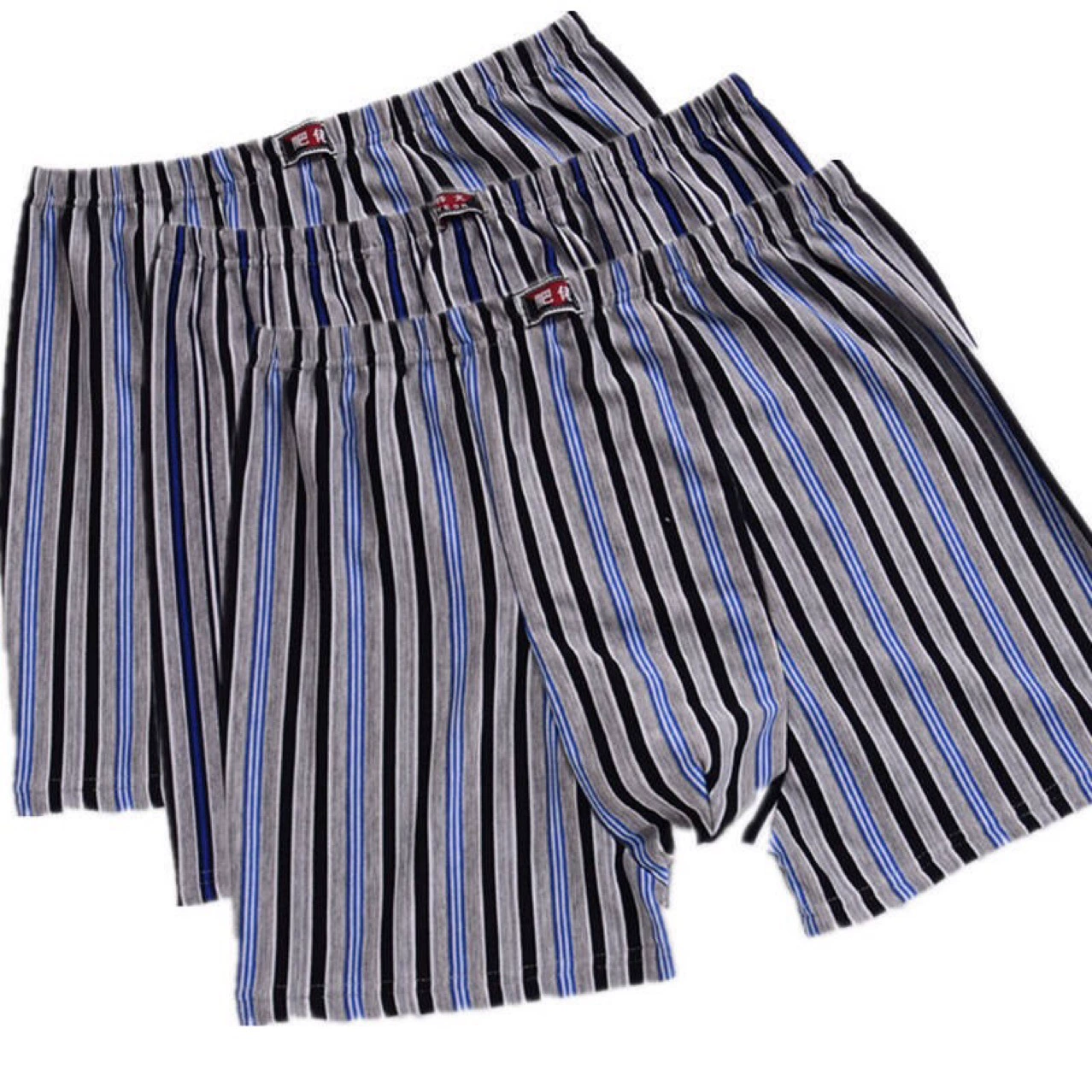 Полосатые боксеры с высокой талией мужские нижнее белье поставка работает Jianghu стойло продукты негабаритные шорты