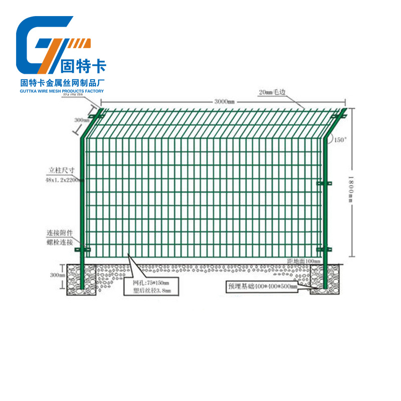“高速公路框架护栏网” 浸塑桥梁隔离双边丝桥梁防抛网户外