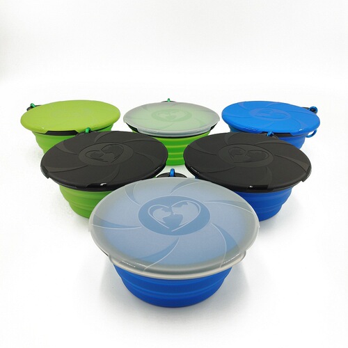 Direct Manufacturer Sales Foldable Silicone Pet Bowl Cat Bowl Outdoor Portable Drinking Bowl Suspension Dog Food Bowl Wholesale
