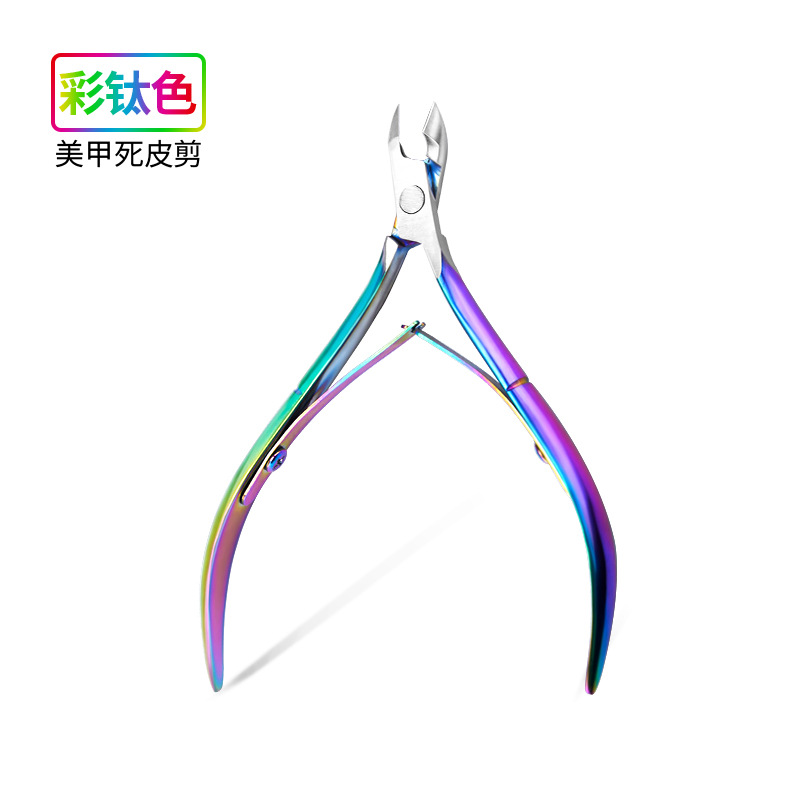 Fabricante en stock alicates de piel muerta de color de acero inoxidable tijeras de uñas alicates de Nariz de águila uñas tijeras de piel muerta herramientas de manicura