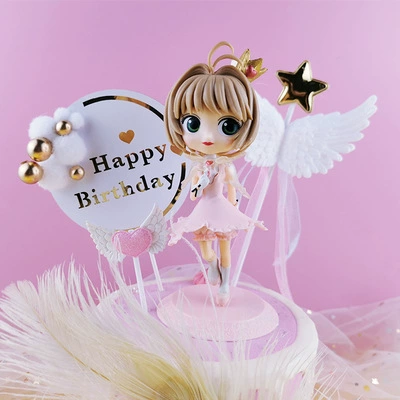 Фигура в стиле Q-version (Baichang) Sakura — топпер для торта из PVC, стиль 2D аниме, 0.08 кг