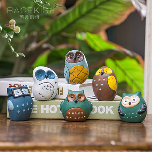 Cute Cross-Border Owl Ornaments, Home Decorations, Creative Ceramic Crafts, Hand-Painted Foreign Trade Mascots