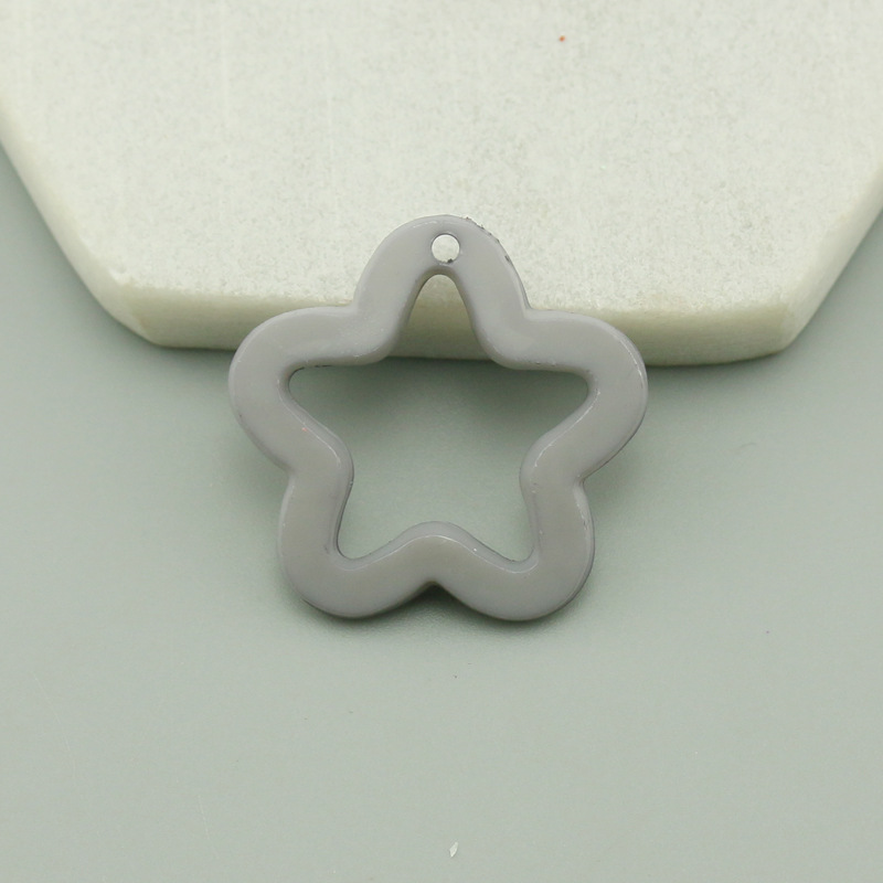 Color estrella de cinco puntas llavero acrílico colgante dopamina accesorios de joyería 30mm flor en forma de ciruela material