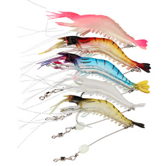 Weihelu Lure Artificial Shrimp with Hook 9cm/6g Fish Bait Imitative Lure Simulation Soft Bait Soft Shrimp Glow-in-the-dark Perch