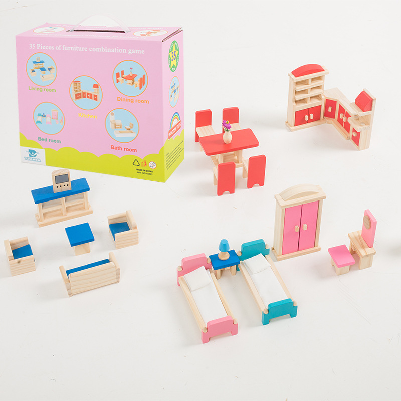 Directly Supplied from the Manufacturer, Wooden Simulation Playhouse Furniture, Children's Toys, Dollhouse Decorations, Accessories for Role-Playing