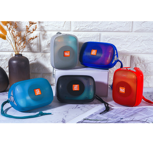 New tg609 colorful light portable wireless bluetooth speaker outdoor card subwoofer creative gift small speaker