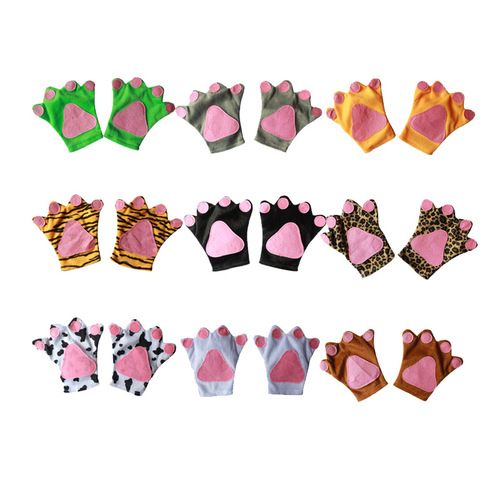 Children's performance props for the June 1st holiday, colorful and white, wholesale from the manufacturer, small animal gloves.