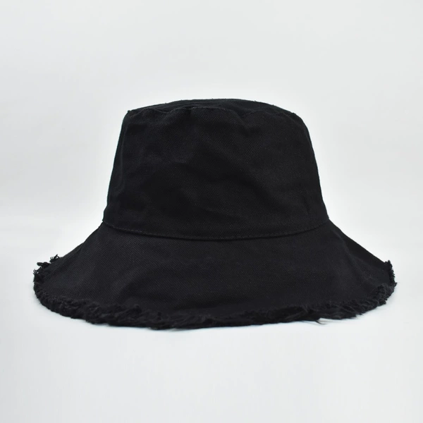Pure -colored fisherman hat black