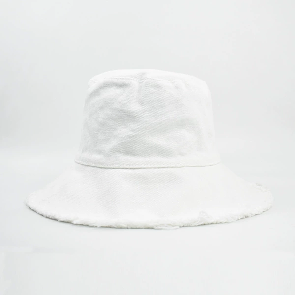 Pure color fisherman hat white