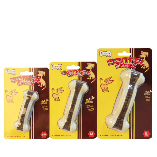 Yite Pet Toys: Durable Nylon & Cowhide Stick Chewers—Edible & Playable Series—Meat-Flavored Bone Dog Toys for Teeth Grinding