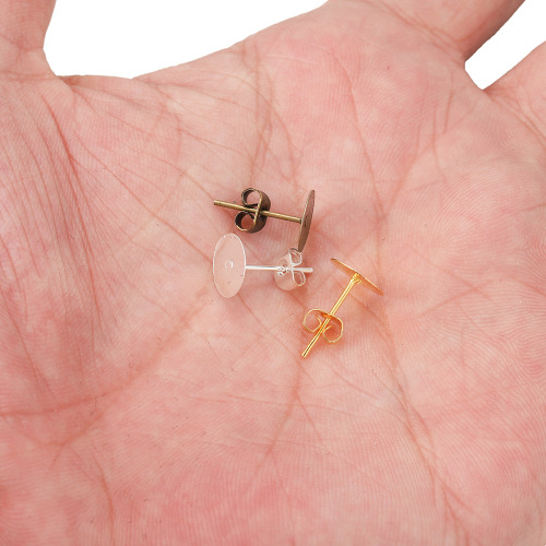 DIY jewelry accessories, five-color iron earrings, earrings, flat-headed needles, earrings, butterfly earrings, and plugs