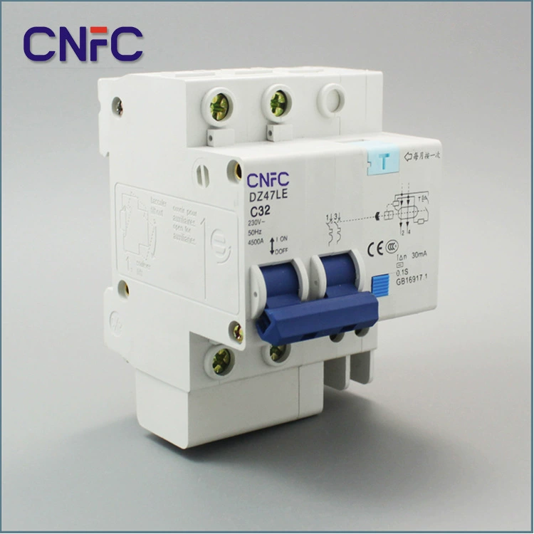 Низкая цена прямых поставок DZ47LE-32 автоматический выключатель утечки 2P63A бытовой протектор утечки защита от поражения электрическим током