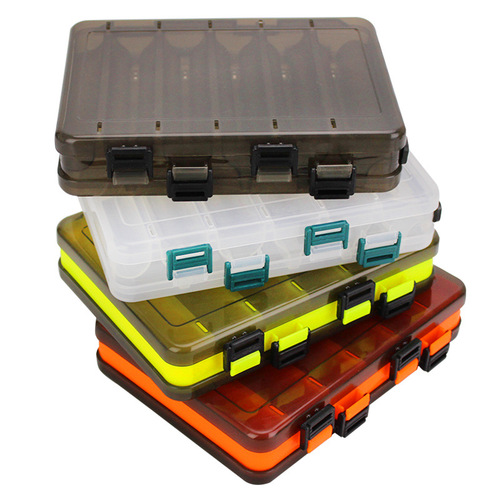Weihe double-sided lure box wooden shrimp box (20*17*4.5CM) tool box translucent bait storage box