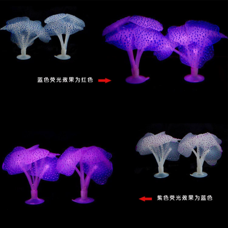 Aquarium decor, fluorescence realistic coral silicone aquatic plants